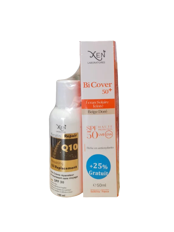XEN BiCover Ecran BEIGE DORE SPF 50 + lotion cheveux SPF 30 OFFERTE