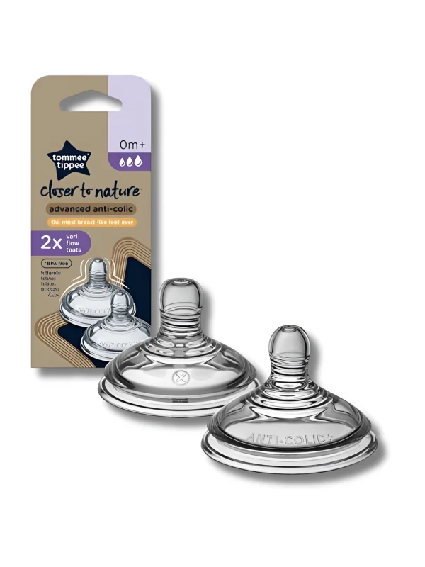 TOMMEE TIPPEE - LOT DE 2 TÉTINES ANTI-COLIQUE AVANCÉ DÉBIT VARIABLE +0MOIS