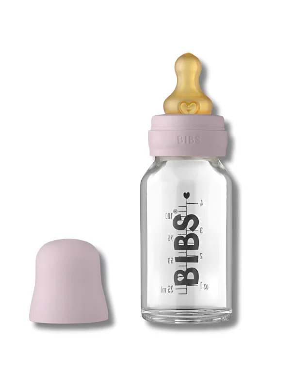 BIBS - BIBERON EN VERRE SLOW FLOW LILAS 110 ML