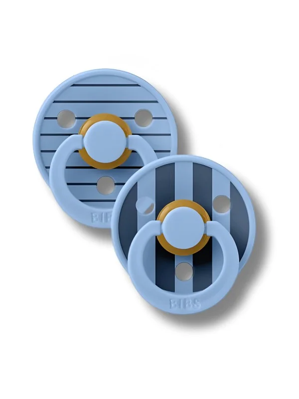 BIBS - LOT DE 2 SUCETTES NATURAL BLUE MIX 2EME AGE