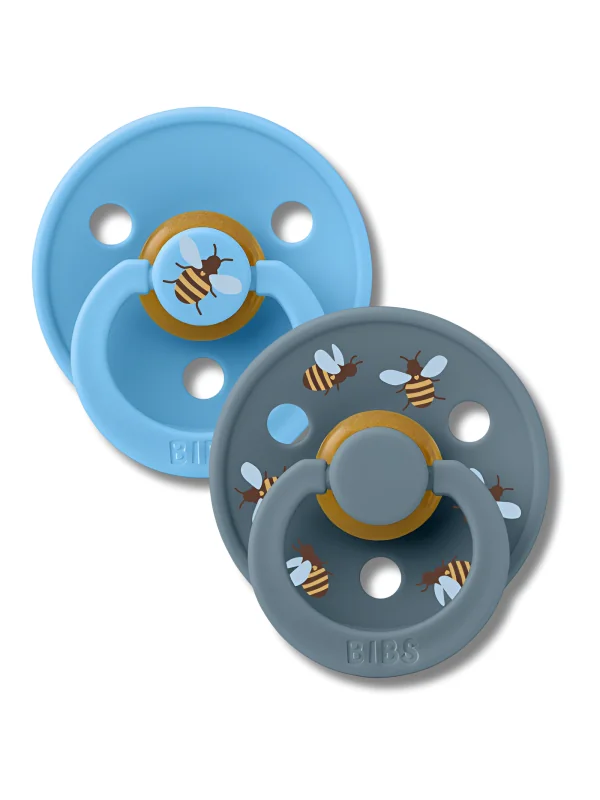 BIBS - RUBBER BUMBLEBEE LATEX LOT DE 2 SUCETTES NATURAL TAILLE 2 +6MOIS