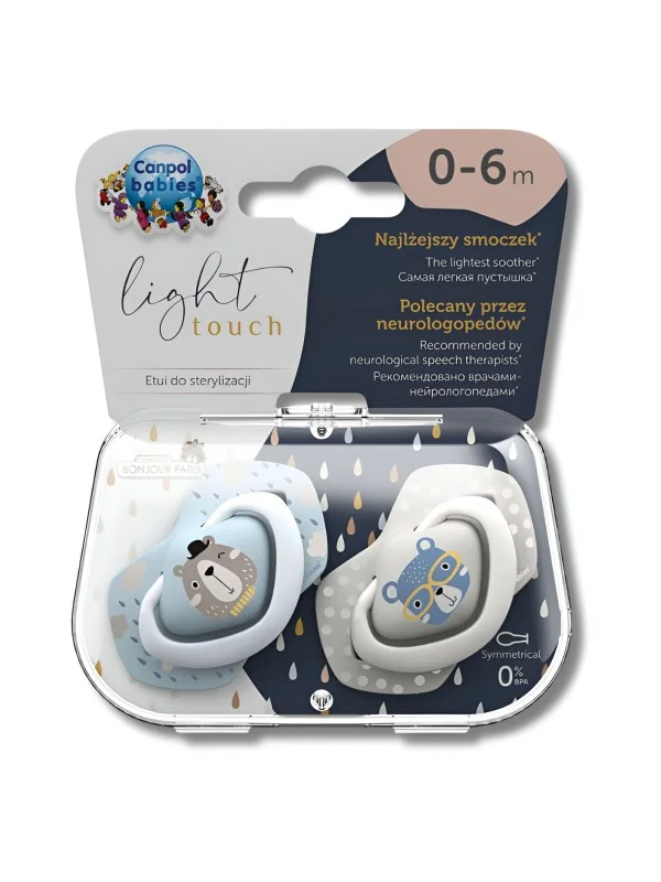 CANPOL BABIES - LOT DE 2 SUCETTES UNIVERSELLE 0-6MOIS BONJOUR PARIS BLEU 22/647