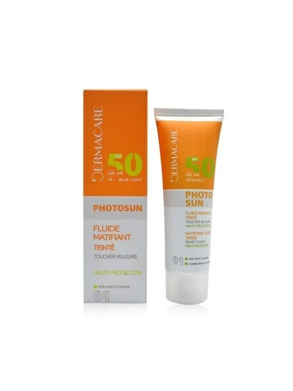 DERMACARE PHOTOSUN FLUIDE MATIFIANT TEINTÉ 01