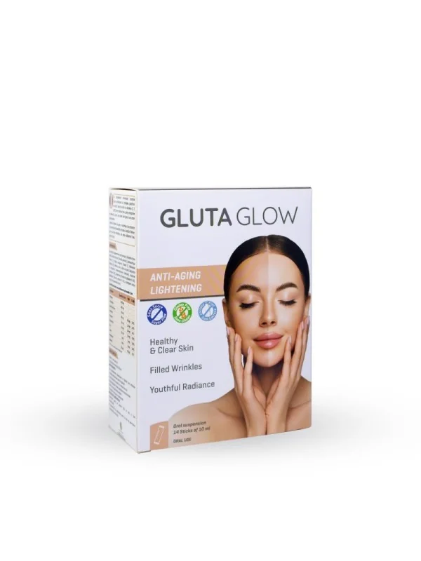Gluta Glow - complément alimentaire - anti-âge éclaircissant - 14 sticks