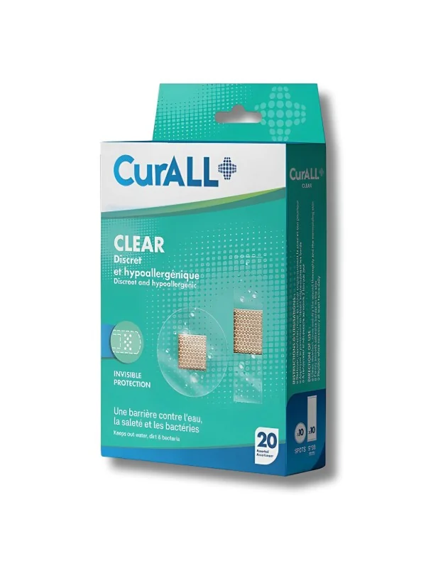 CURALL CLEAR - PANSEMENTS INVISIBLES BOITE DE 20 2 FORMATS