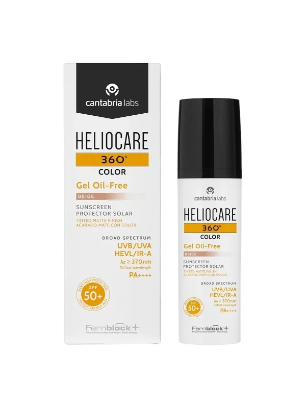 Cantabria Labs Heliocare 360° Oil-Free beige, photoprotecteur pour peaux grasses 50ml