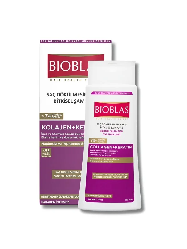 BIOBLAS - SHAMPOING COLLAGEN+KERATIN 360ML