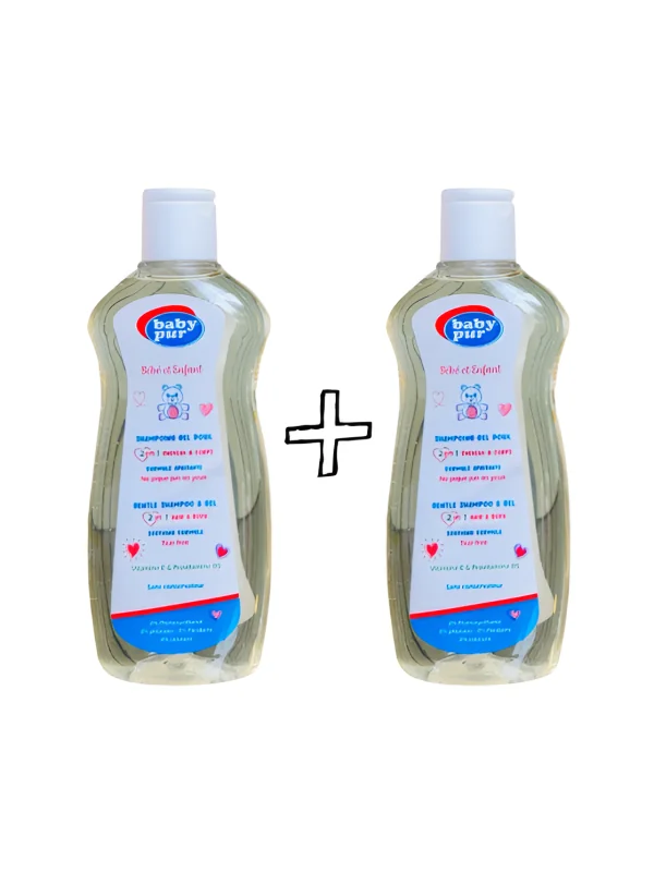 BAY PUR - LOTS DE 2 SHAMPOINGS GELS 2EN1 CHEVEUX ET CORPS 200 ML