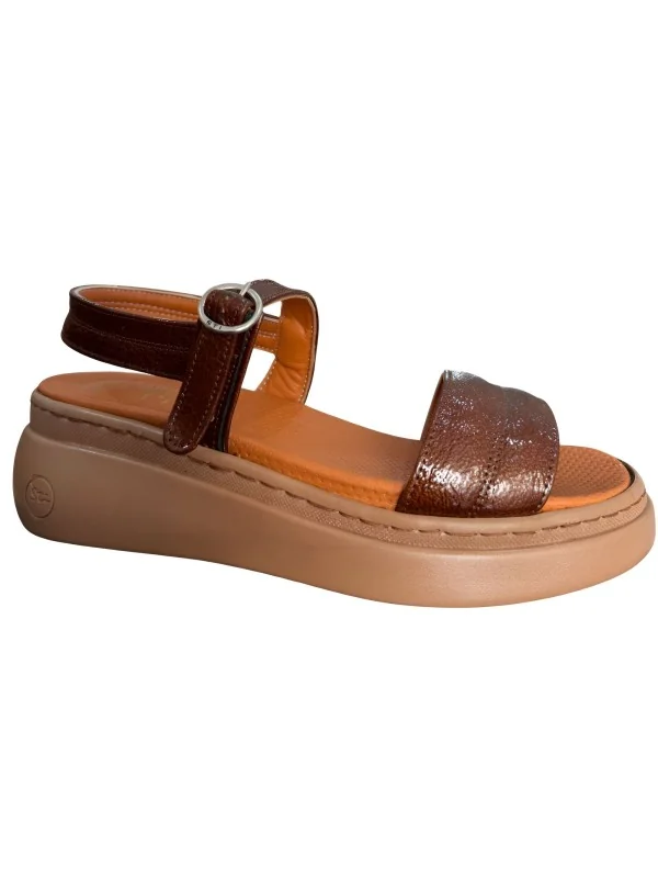 STI LIGHT - SANDALES ORTHOPEDIQUES MARRON VERNIS FEMME