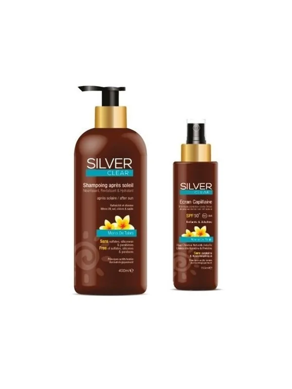 Silver Clear Pack - Shampoing après soleil et Ecran Capillaire SPF 50+